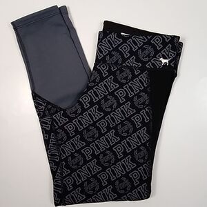 Pink Victoria Secret Pink Pants Women's Black Grey Reversible Leggings Stretch